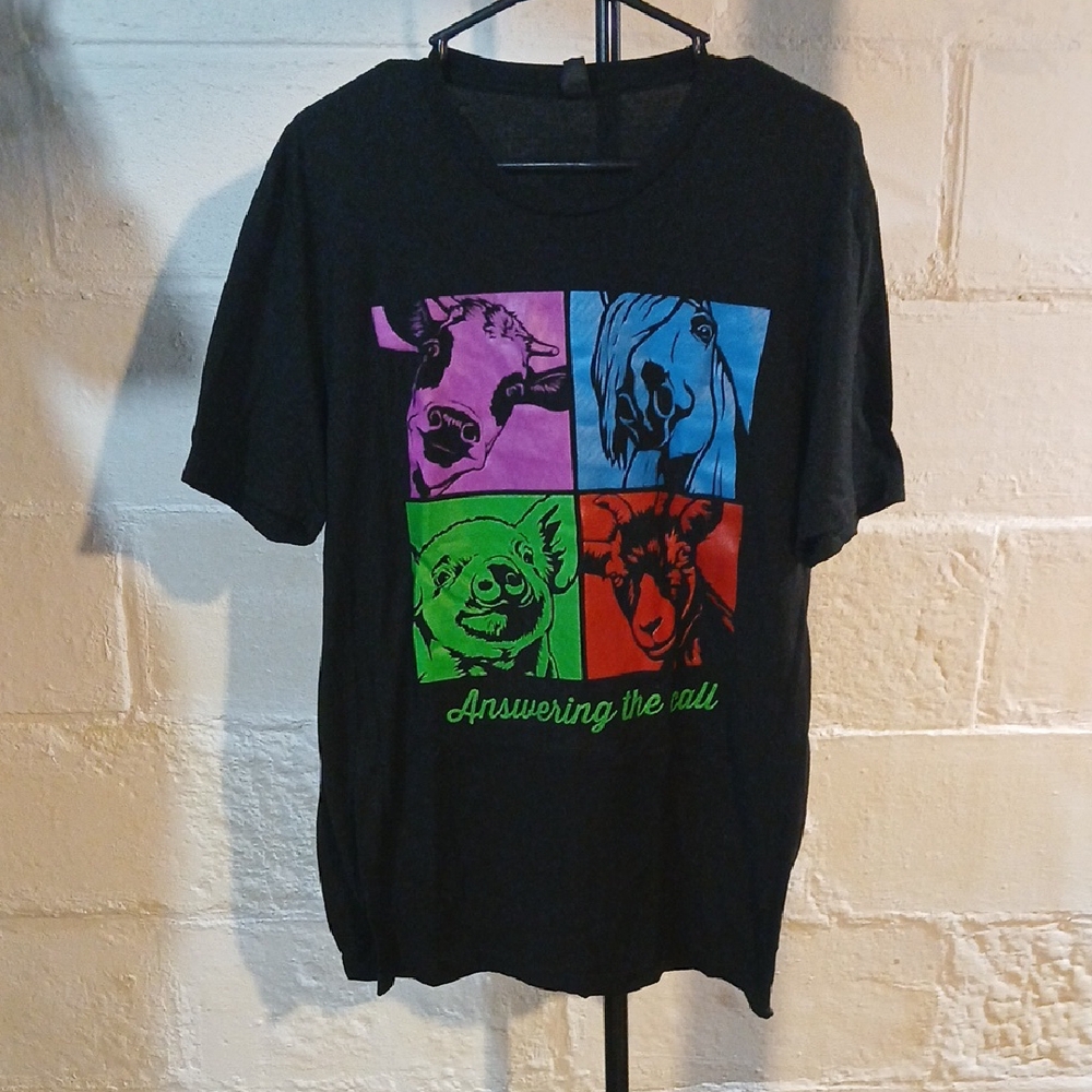 District Black Tee with Blue and Purple Graphic